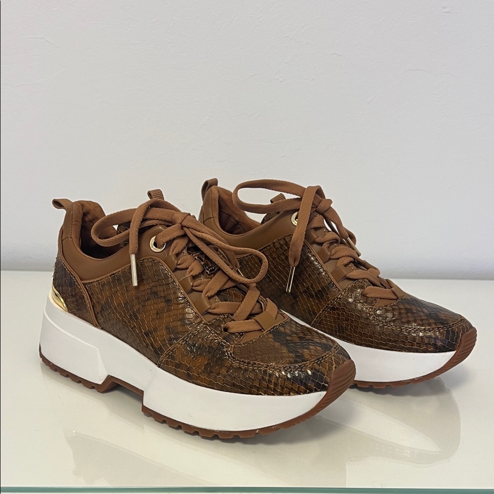 Michael Kors Cosmo Embossed Leather Trainer